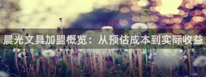 jy9九游會：晨光文具加盟概覽：從預(yù)估成